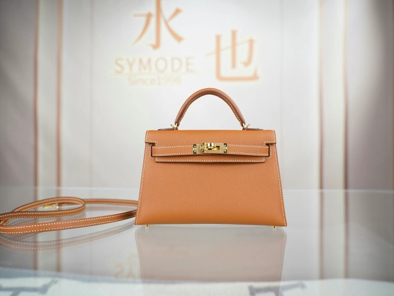 Hermes Mini Kelly 19cm Ostrich Gold Hardware, Gold CK37 - SYMode Vip